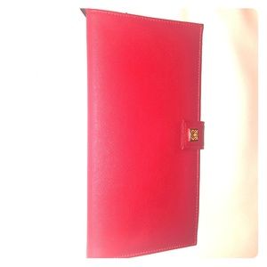 Red long clutch/passport wallet